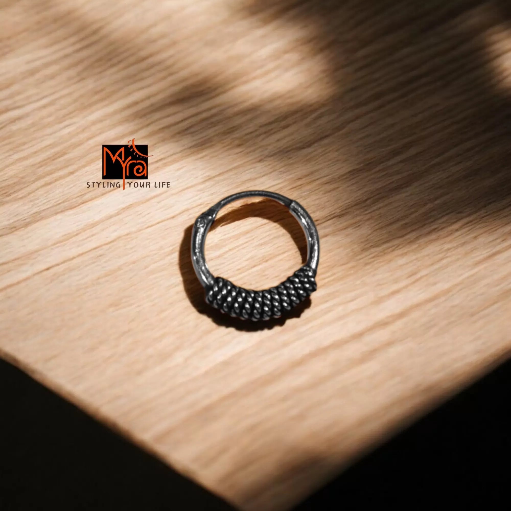Twist Tide Nose Ring 92.5 sterling silver pure silver MYRA