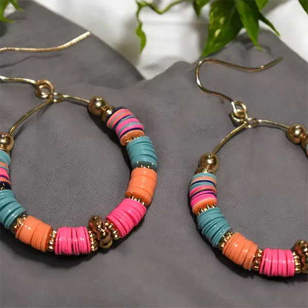 Brass Hoop Earrings : Candy