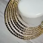 Steel Grey Bead & Brass Necklace
