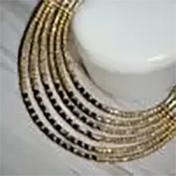 Steel Grey Bead & Brass Necklace