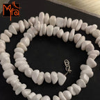 Uncut White Stone Celestial Moon Necklace