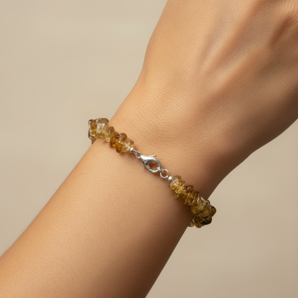 Uncut Stone Bracelet : Honey Yellow