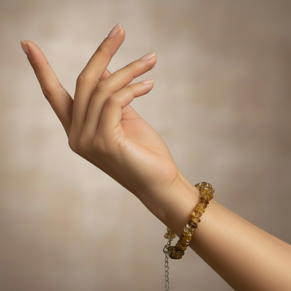 Uncut Stone Bracelet : Honey Yellow