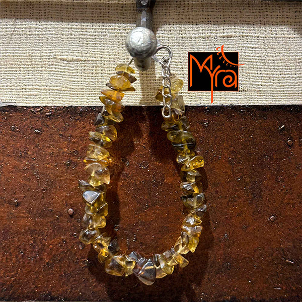 Uncut Stone Bracelet : Honey Yellow