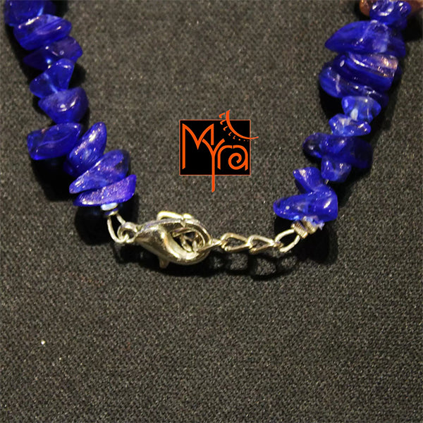 Navy Blue Uncut Stone Bracelet