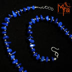 Onyx Stone and Metal Charms Necklace : Royal Blue