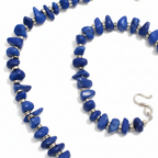 Royal Blue Onyx-Inspired Stone & Metal Charms Statement Necklace