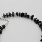 Black Onyx-Inspired Stone & Metal Charms Statement Necklace