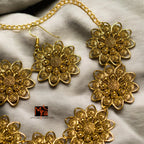 Geometric Floral Choker Set : Golden
