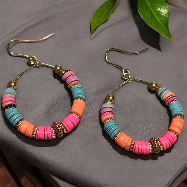Brass Hoop Earrings : Candy