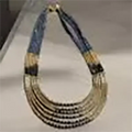 Steel Grey Bead & Brass Necklace
