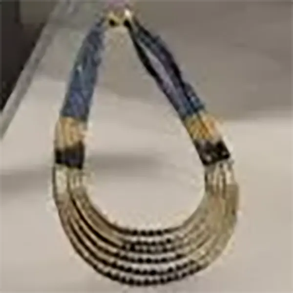 Steel Grey Bead & Brass Necklace