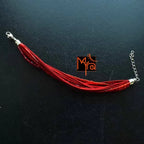 Bunch of Assorted Beaded Bracelet : Red