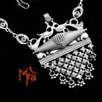 Double Peacock Motif Pure Silver Necklace