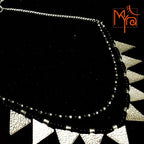 Triangle Charm Two Layer Necklace : Black
