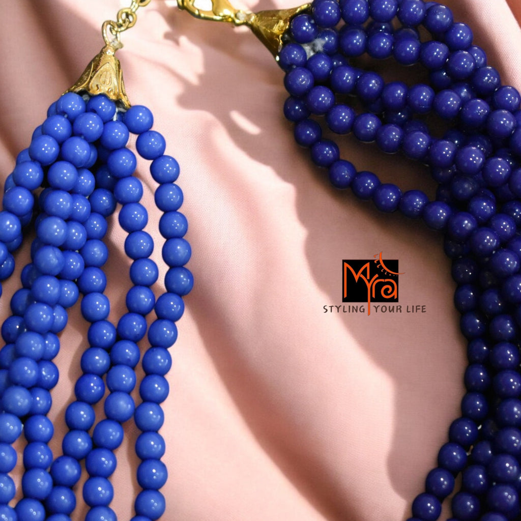 Ocean Breeze: Blue Bead Layered Necklace