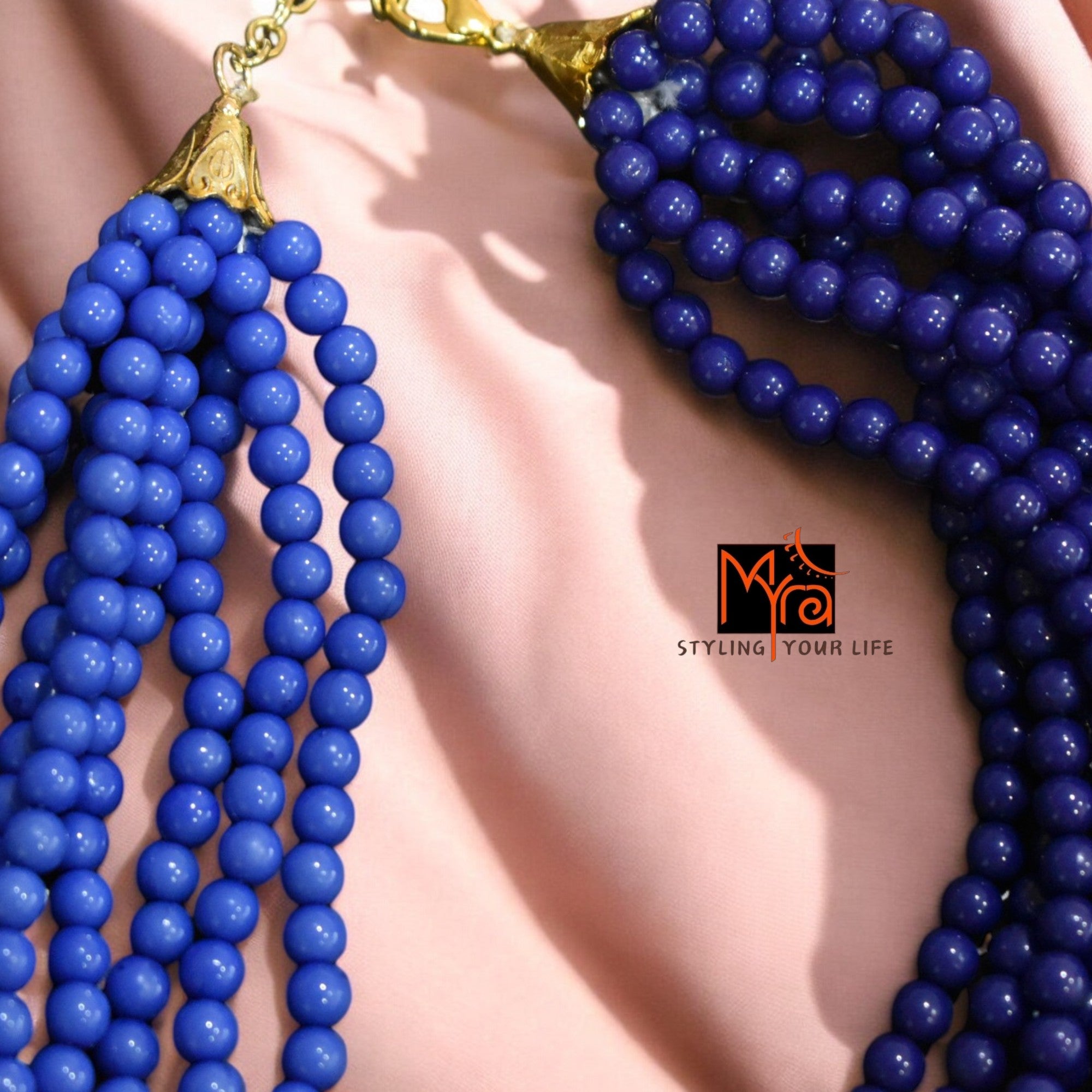 Ocean Breeze: Blue Bead Layered Necklace
