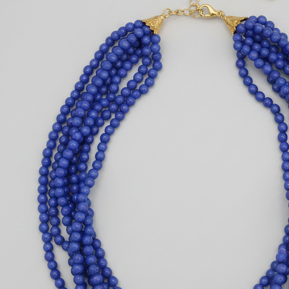 Ocean Breeze: Blue Bead Layered Necklace