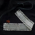 Metal Silver Beaded Broad Adjustable Choker