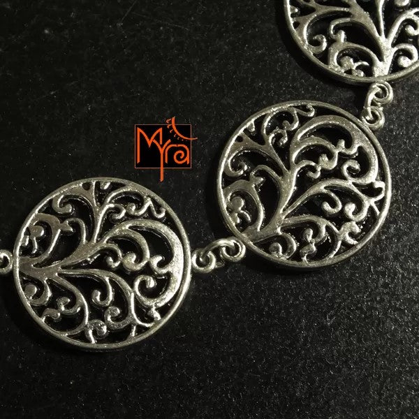 Tree Pattern Metal Choker : Silver