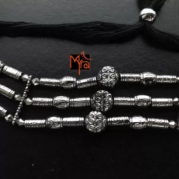 Circle within Circle Pattern Choker : Silver