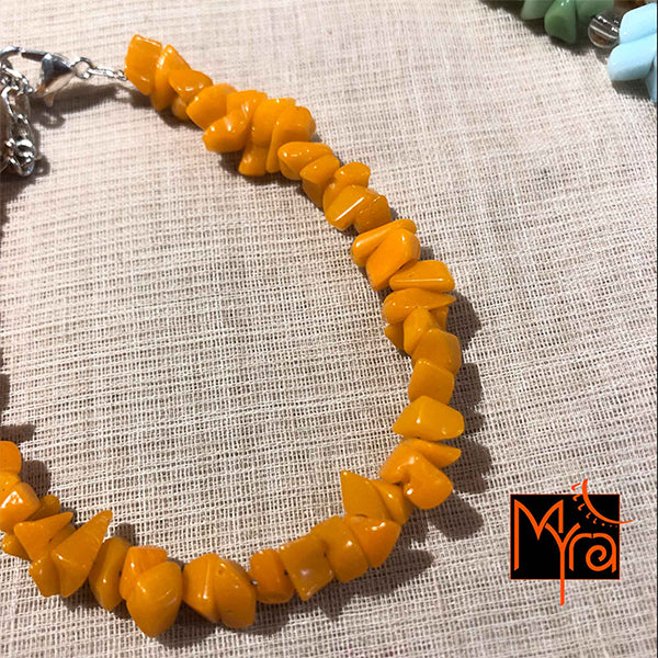 Uncut Stone Bracelet : Orange