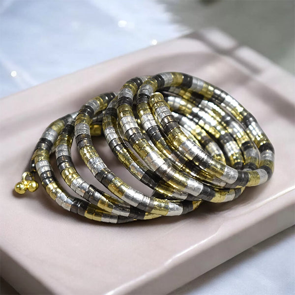 Snake Pattern Spring Bracelet : Triple Color