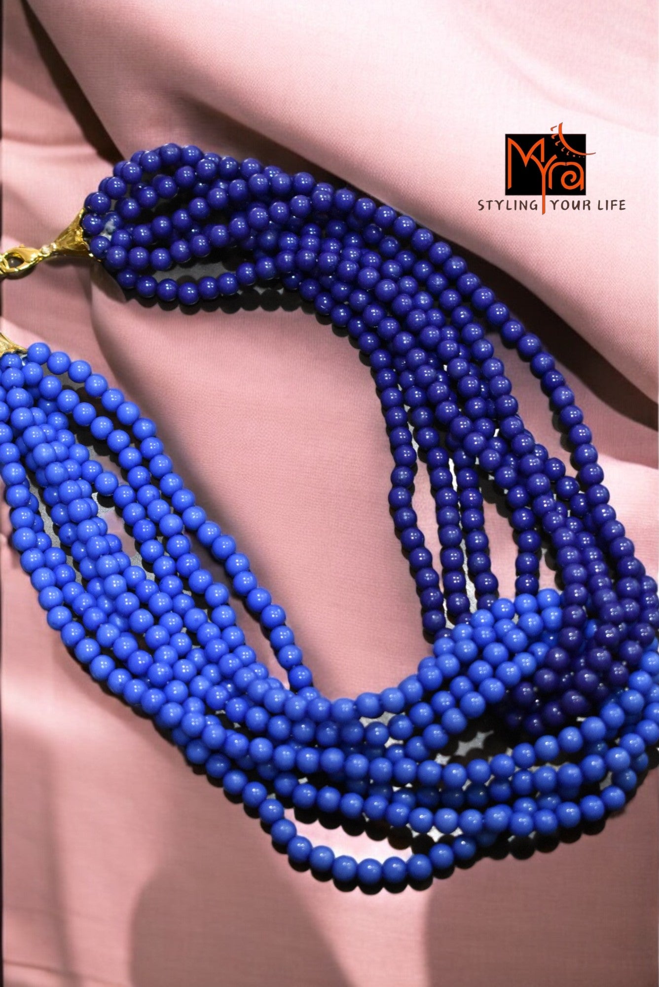 Ocean Breeze: Blue Bead Layered Necklace