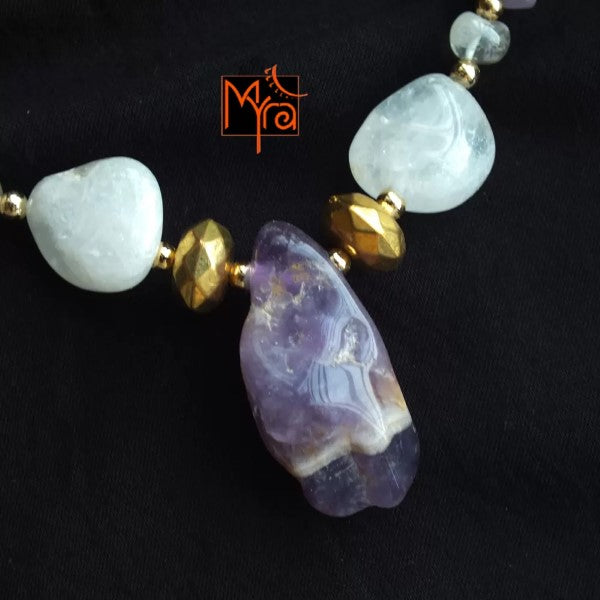 Amethyst Stone (copy) Golden Metal Necklace