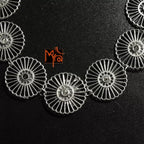 Oxidised Dandelion Pattern Choker : Silver