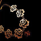 Rose Pattern Metal Choker : Golden