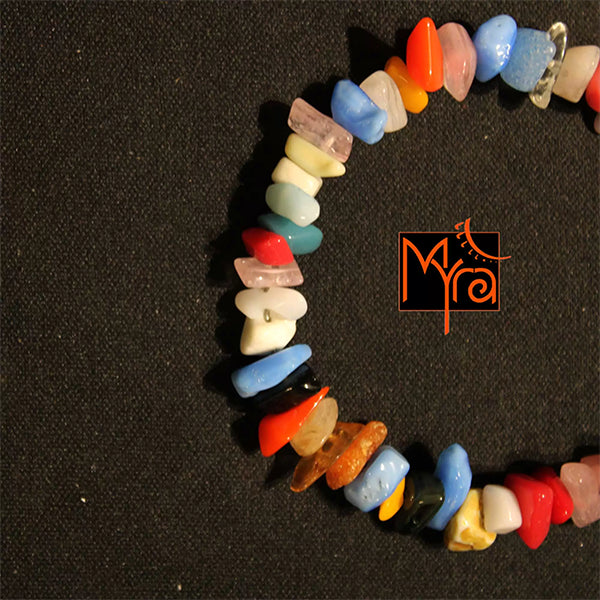 Multimulticolor Uncut Stone Bracelet