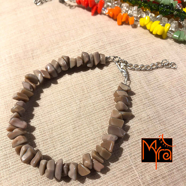 Uncut Stone Bracelet : Brown