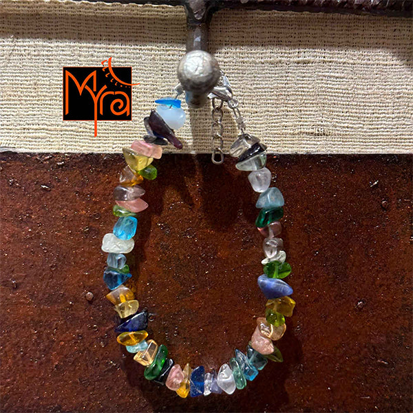 Uncut Stone Bracelet : Glass Multicolor