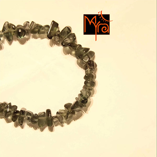 Translucent Black Uncut Stone Bracelet
