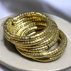 Snake Pattern Spring Bracelet : Golden