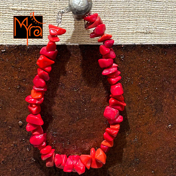 Uncut Stone Bracelet : Candy Red