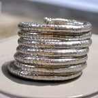 Snake Pattern Spring Bracelet : Silver