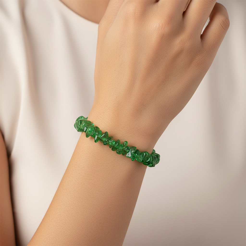 Uncut Stone Bracelet : Lime Green