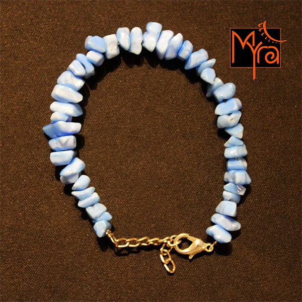Light Blue Uncut Stone Bracelet