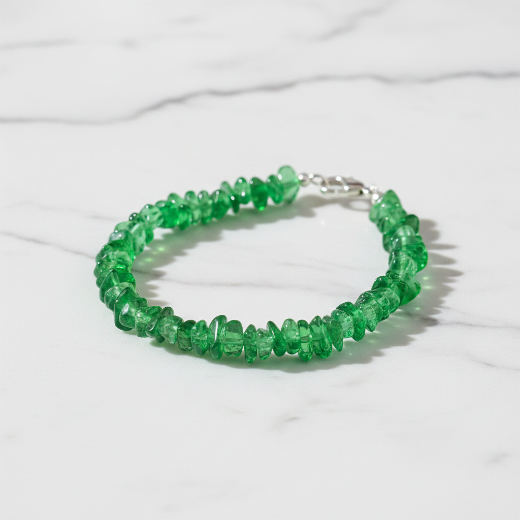 Uncut Stone Bracelet : Lime Green