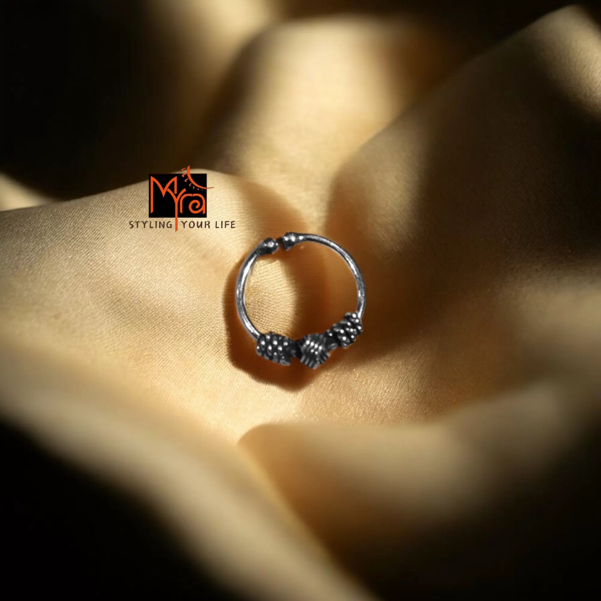 Knotted Grace Clip-On Septum Ring 92.5 sterling silver no piercing MYRA