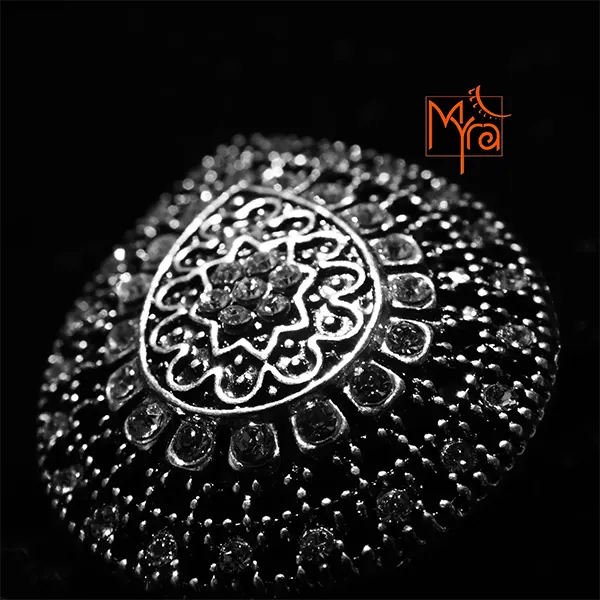 Teardrop Shape Stone Studded Ring