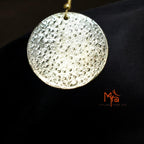 Golden Coin-Patterned Beaten Necklace & Earrings