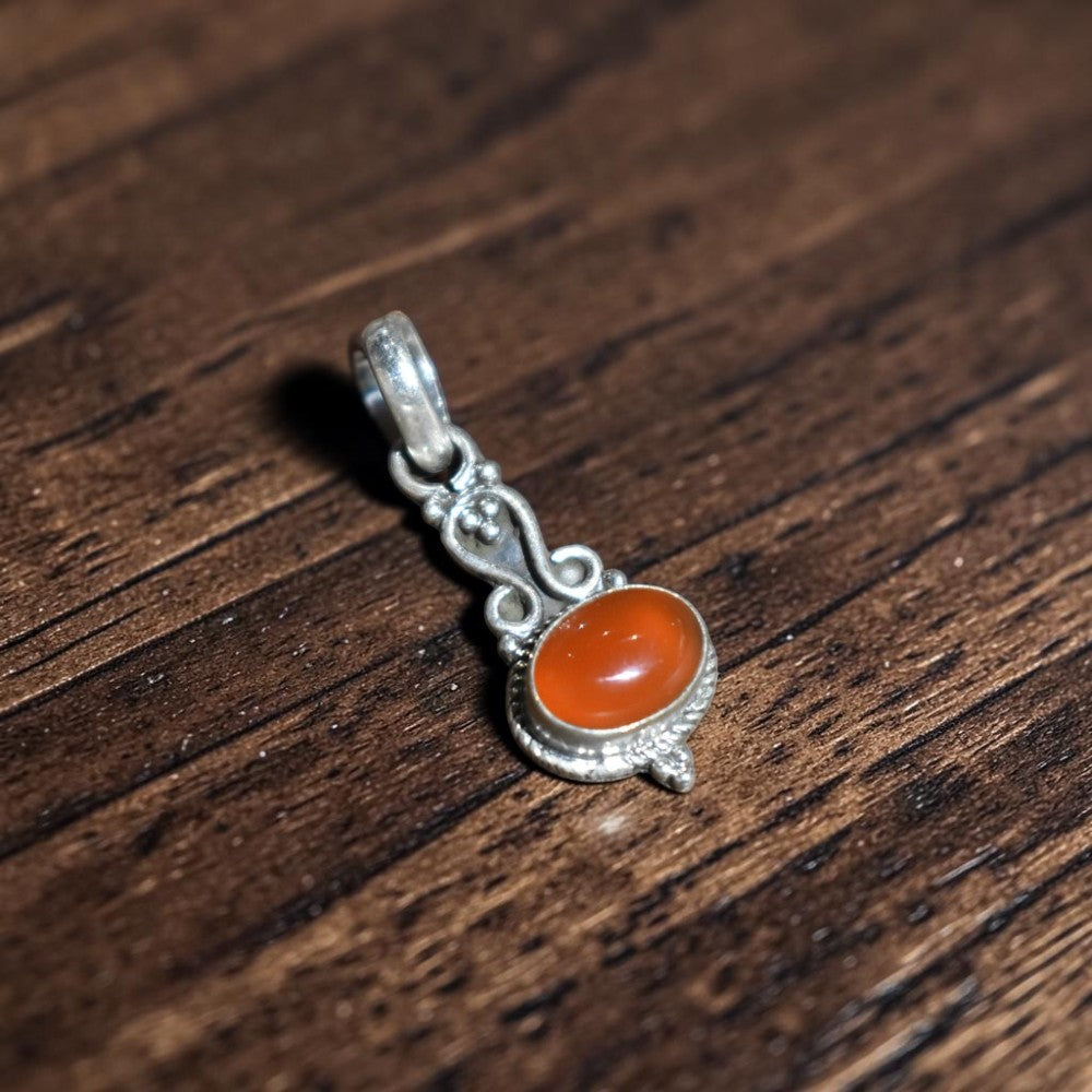 Carnelian Ember Glow Pendant 92.5 sterling silver MYRA