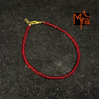 Plain Beaded Anklet : Maroon