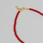 Plain Beaded Anklet : Maroon
