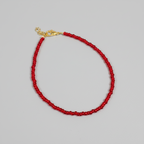 Plain Beaded Anklet : Maroon