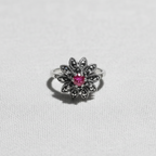 Ruby and Marcasite Stone Ring