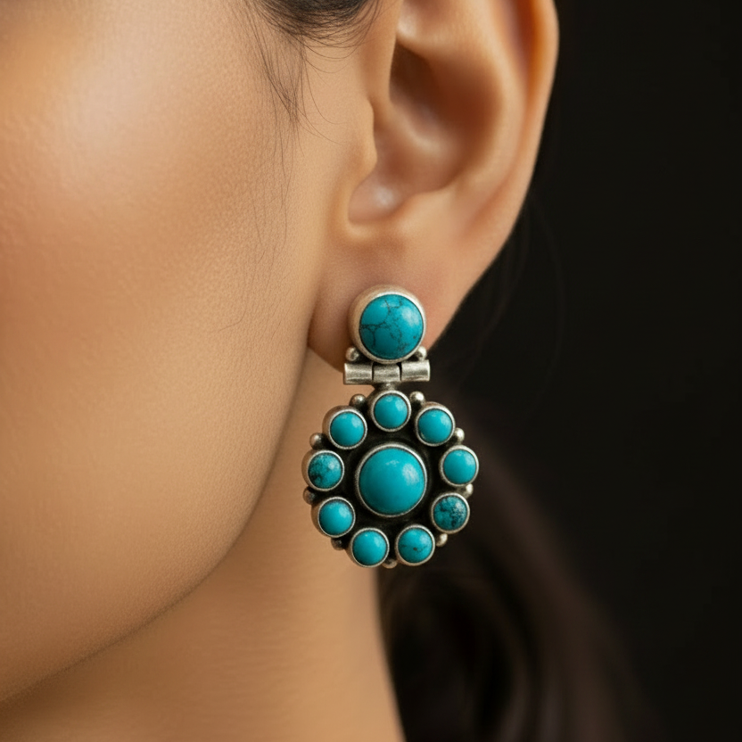 Firoza Rani | Turquoise Sterling Silver Earrings